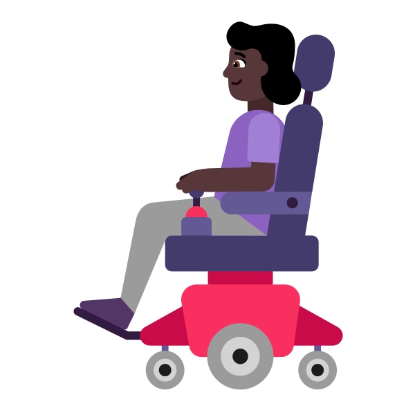 Woman In Motorized Wheelchair Flat Dark Vector