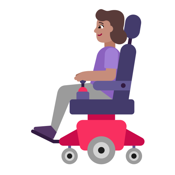 Woman In Motorized Wheelchair Flat Medium Vector
