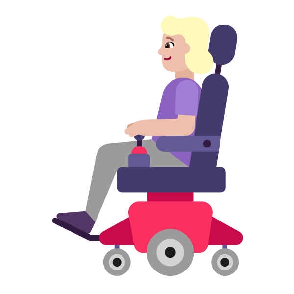 Woman In Motorized Wheelchair Flat Medium Light Vector