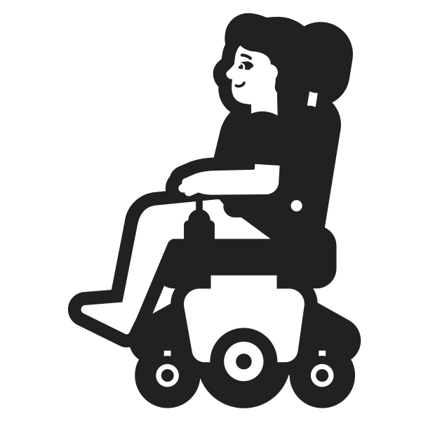 Woman In Motorized Wheelchair High Contrast Default Vector