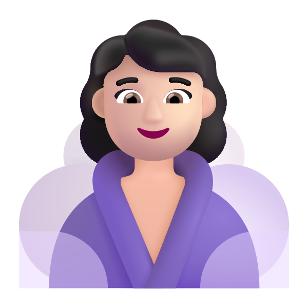 Woman In Steamy Room Color Light Vector