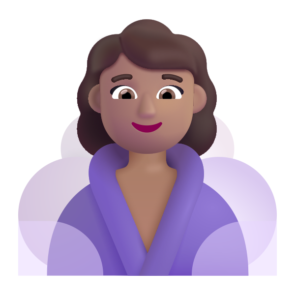 Woman In Steamy Room Color Medium Vector