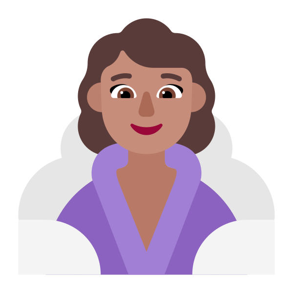 Woman In Steamy Room Flat Medium Vector
