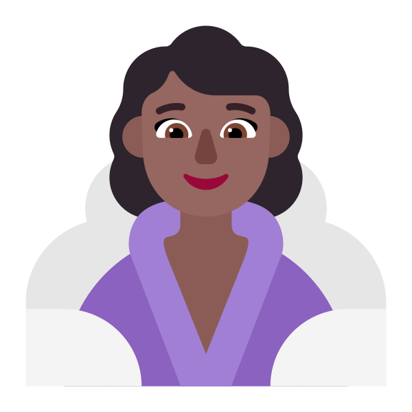 Woman In Steamy Room Flat Medium Dark Vector