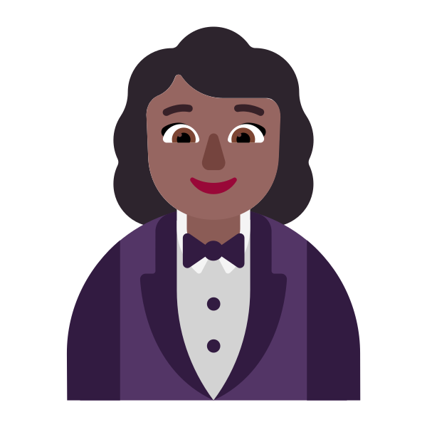 Woman In Tuxedo Flat Medium Dark Vector
