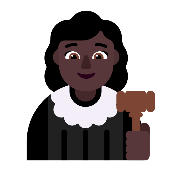 Woman Judge Flat Dark Vector