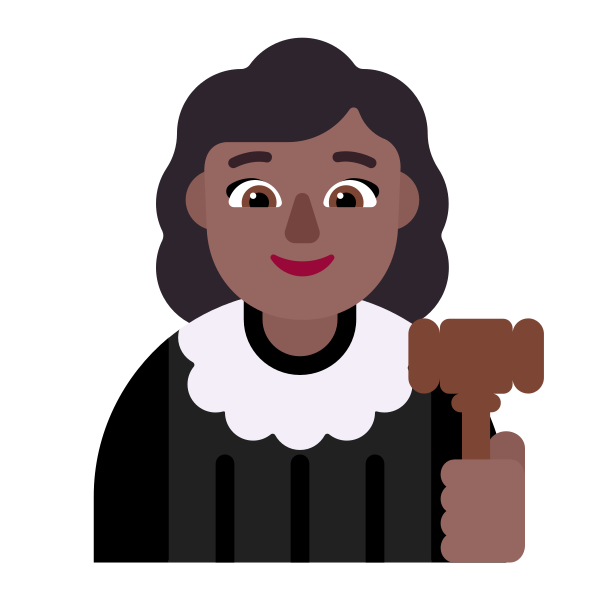 Woman Judge Flat Medium Dark Vector