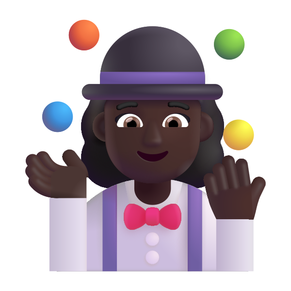 Woman Juggling Color Dark Vector