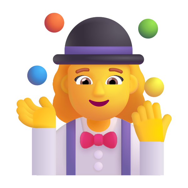 Woman Juggling Color Default Vector