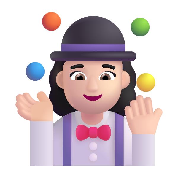 Woman Juggling Color Light