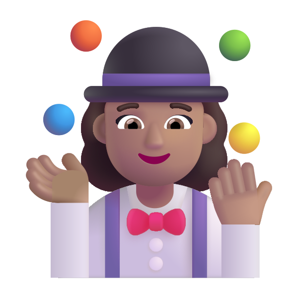 Woman Juggling Color Medium