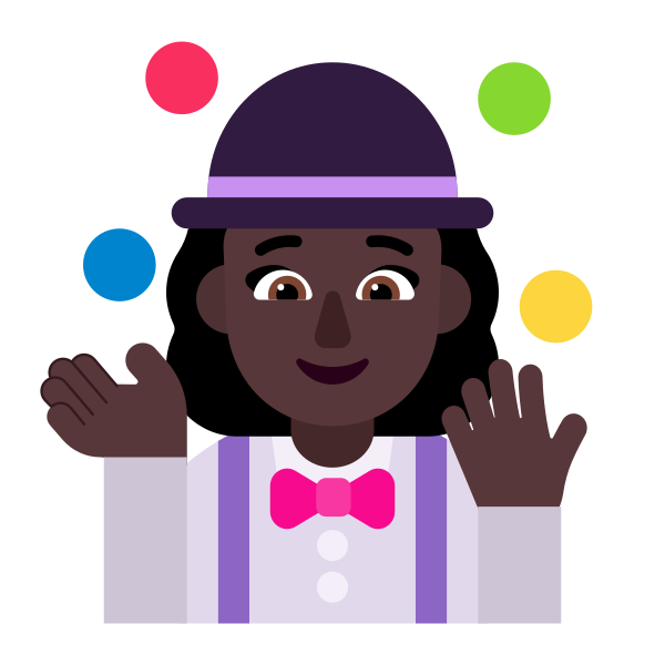 Woman Juggling Flat Dark Vector