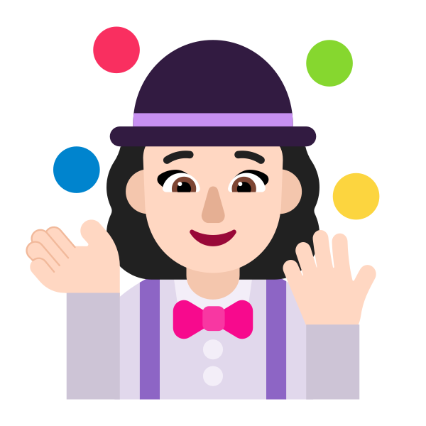 Woman Juggling Flat Light Vector