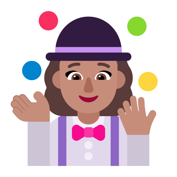 Woman Juggling Flat Medium