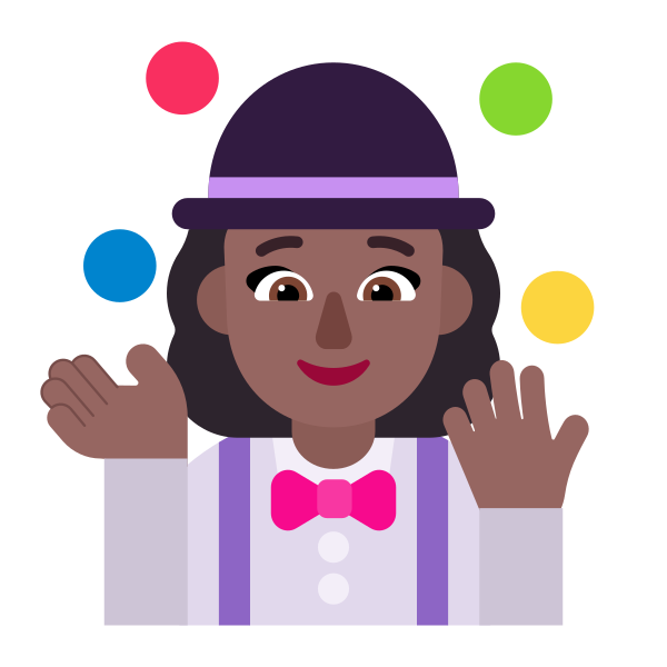 Woman Juggling Flat Medium Dark Vector