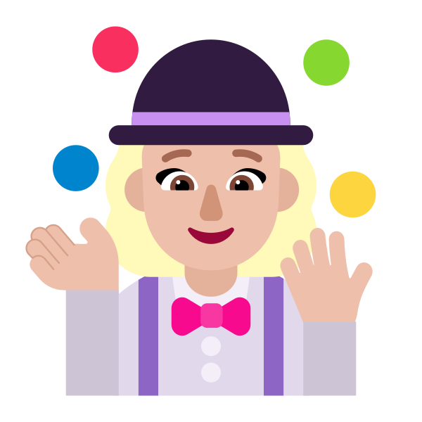 Woman Juggling Flat Medium Light Vector
