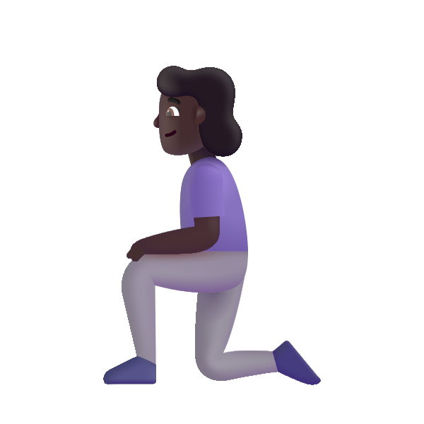 Woman Kneeling Color Dark Vector