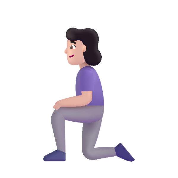 Woman Kneeling Color Light Vector