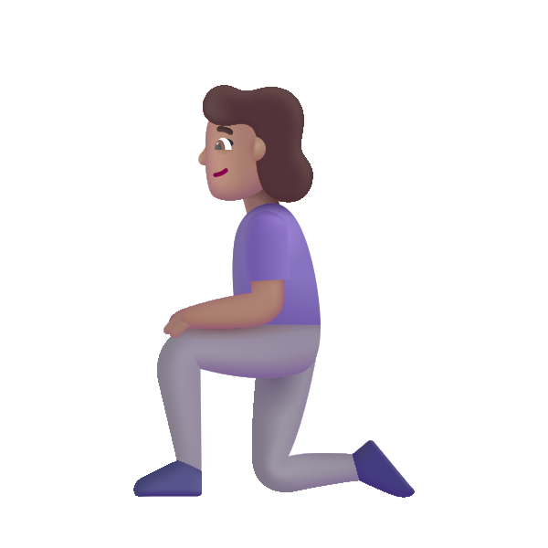Woman Kneeling Color Medium Vector