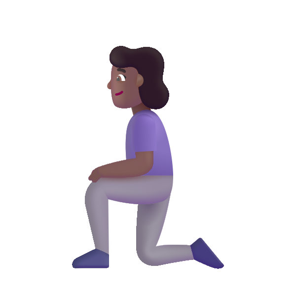 Woman Kneeling Color Medium Dark Vector