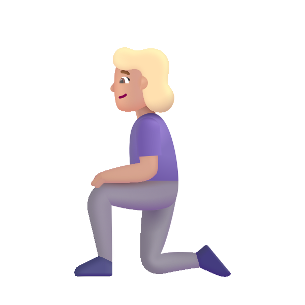Woman Kneeling Color Medium Light