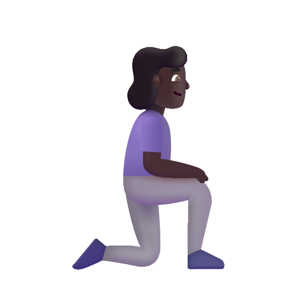 Woman Kneeling Facing Right Color Dark