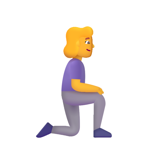 Woman Kneeling Facing Right Color Default Vector