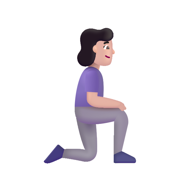 Woman Kneeling Facing Right Color Light