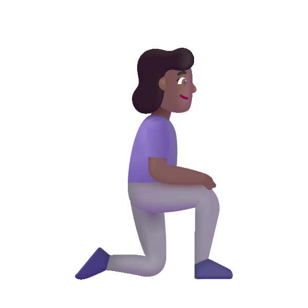 Woman Kneeling Facing Right Color Medium Dark