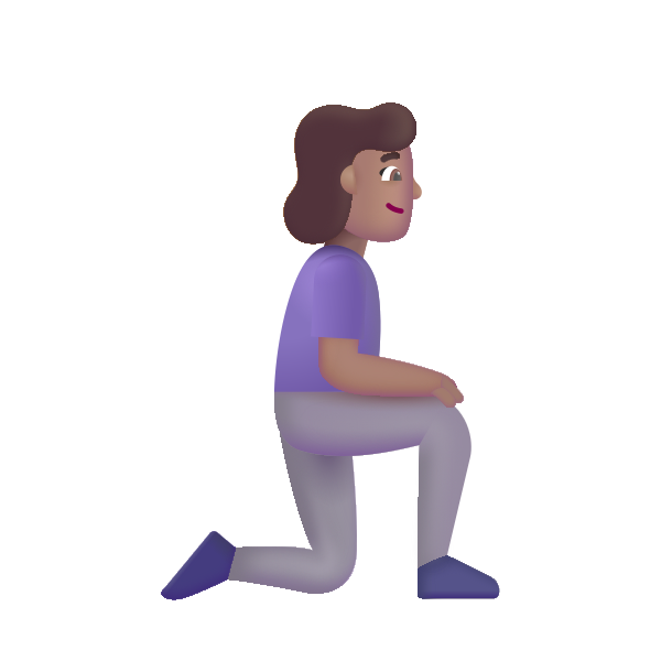 Woman Kneeling Facing Right Color Medium Vector