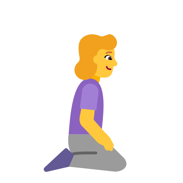 Woman Kneeling Facing Right Flat Default