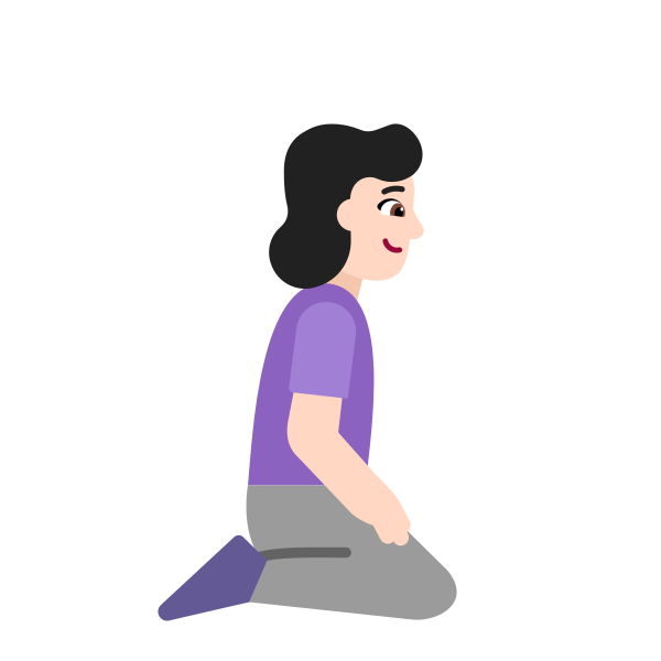 Woman Kneeling Facing Right Flat Light