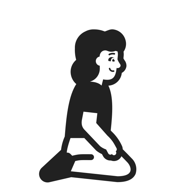 Woman Kneeling Facing Right High Contrast Default Vector