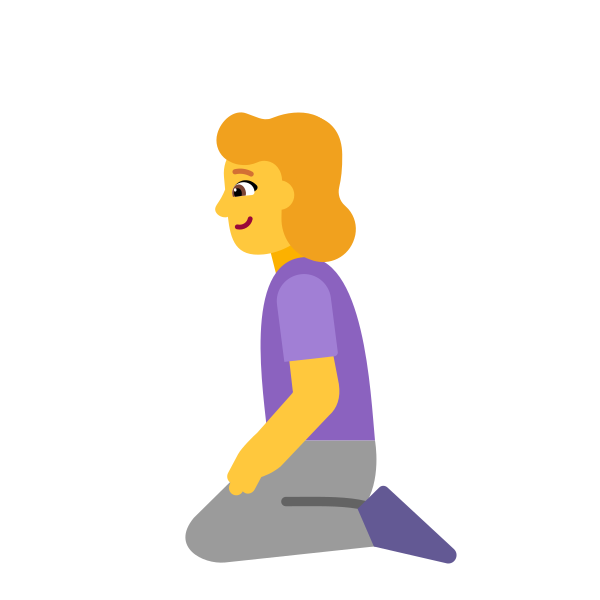Woman Kneeling Flat Default Vector