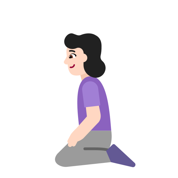 Woman Kneeling Flat Light Vector