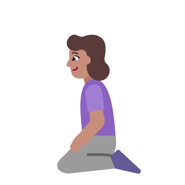 Woman Kneeling Flat Medium