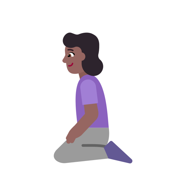 Woman Kneeling Flat Medium Dark
