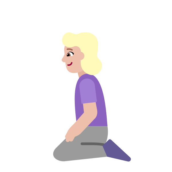 Woman Kneeling Flat Medium Light Vector