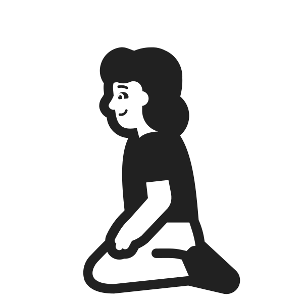 Woman Kneeling High Contrast Default