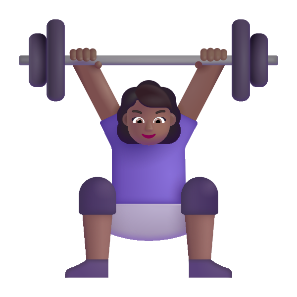 Woman Lifting Weights Color Medium Dark Vector