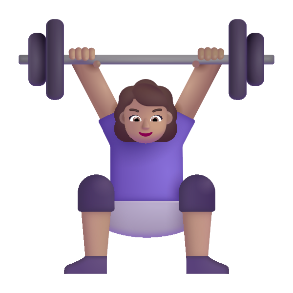 Woman Lifting Weights Color Medium Vector