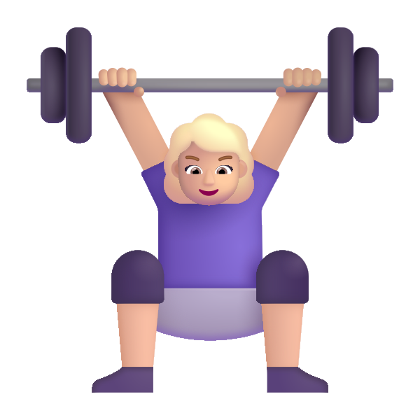 Woman Lifting Weights Color Medium Light Vector