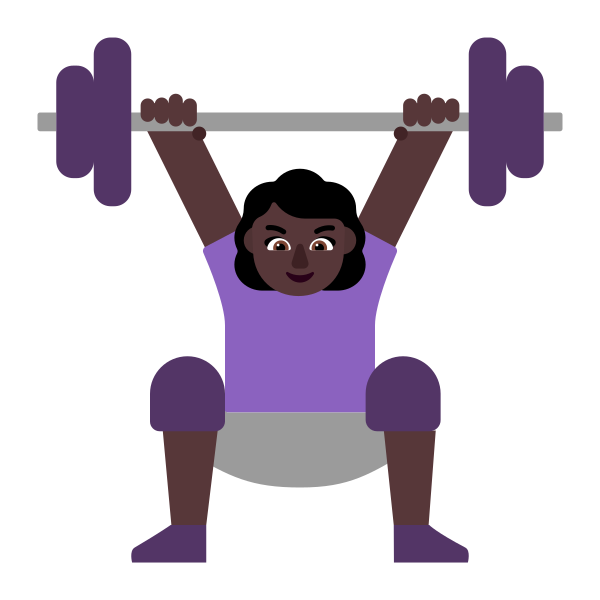 Woman Lifting Weights Flat Dark Vector