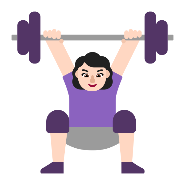 Woman Lifting Weights Flat Light Vector