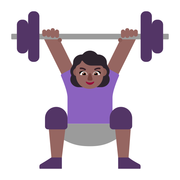 Woman Lifting Weights Flat Medium Dark Vector