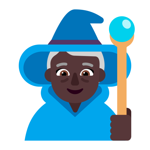 Woman Mage Flat Dark Vector