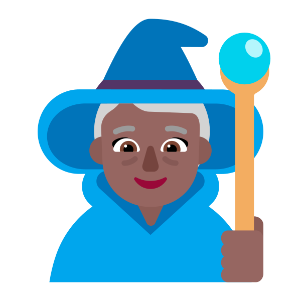 Woman Mage Flat Medium Dark Vector