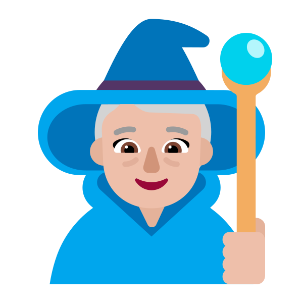 Woman Mage Flat Medium Light Vector