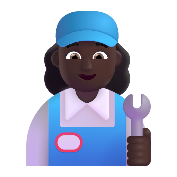 Woman Mechanic Color Dark Vector