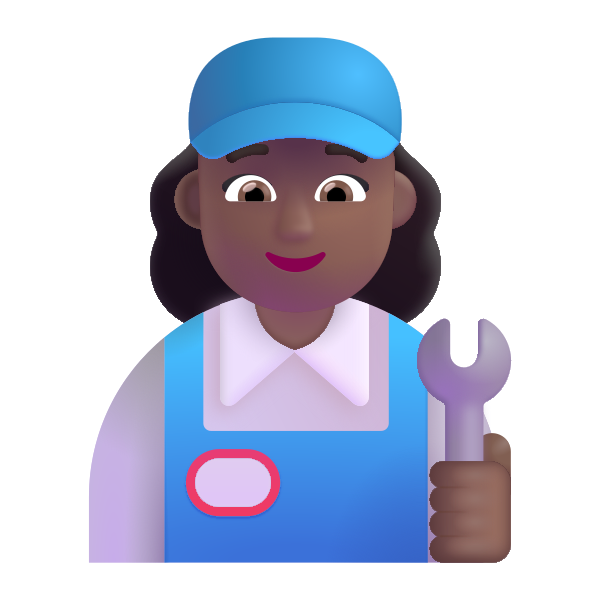 Woman Mechanic Color Medium Dark Vector